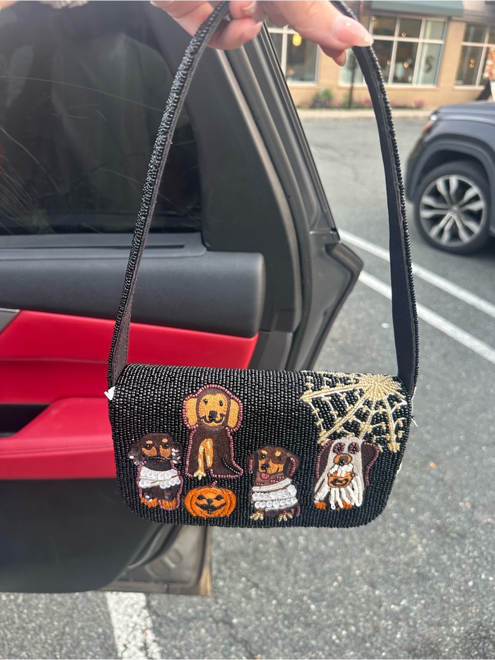 New Halloween beaded dog bag